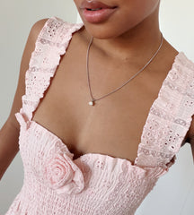 The Rosetta Nap Dress - Pink Broderie Voile