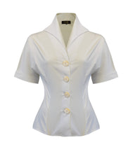1950s Norma Jean Blouse - Ivory