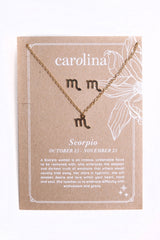 Scorpio Zodiac Necklace & Earring Set