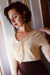 1930s Shawl Blouse - Antique Cream