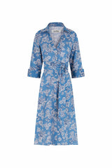 Sylvie Mid Sleeve Dress Floral Blue