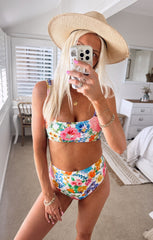 Sail Bottom ~ Ivory Botanical Rib Scrunch