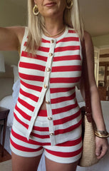 Devin Tank ~ Red Stripe Delight Knit