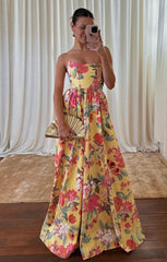 Juliet Maxi Dress ~ Mimosa Floral Taffeta