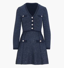 The Lana Dress - Navy Sequin