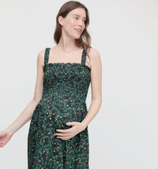 The Maternity Anjuli Nap Dress - Midnight Garden