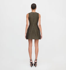 The Blythe Bow Dress - Metallic Brocade