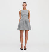 The Cosima Mini Nap Dress - Black/Sand Gingham