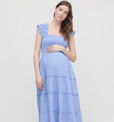 The Maternity Ellie Nap Dress - Bluebird