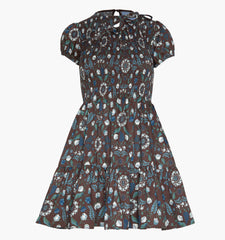The Gia Mini Nap Dress - Chocolate Swedish Floral