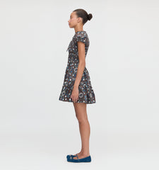 The Gia Mini Nap Dress - Chocolate Swedish Floral