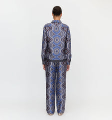 The Taylor Pant - Brown Cobalt Medallion
