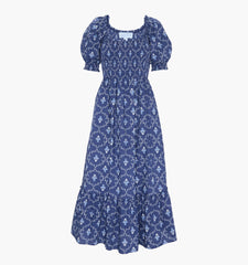 The Maternity Louisa Nap Dress - Navy Trellis