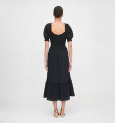 The Louisa Nap Dress - Black Tonal Seersucker