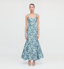 The Marietta Dress - Blue Pressed Flowers
