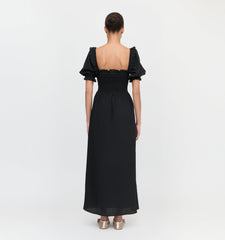 The Scarlett Nap Dress - Black Tonal Seersucker