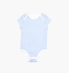 The Short Sleeve Onesie - Blue/White Stripe