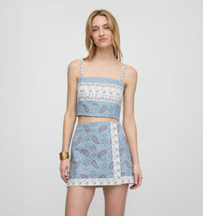 The Tyla Skirt - Dusty Blue Gemstone Mosaic Scarf