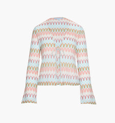 The Delia Top - White Multi Smooth Shimmer Knit
