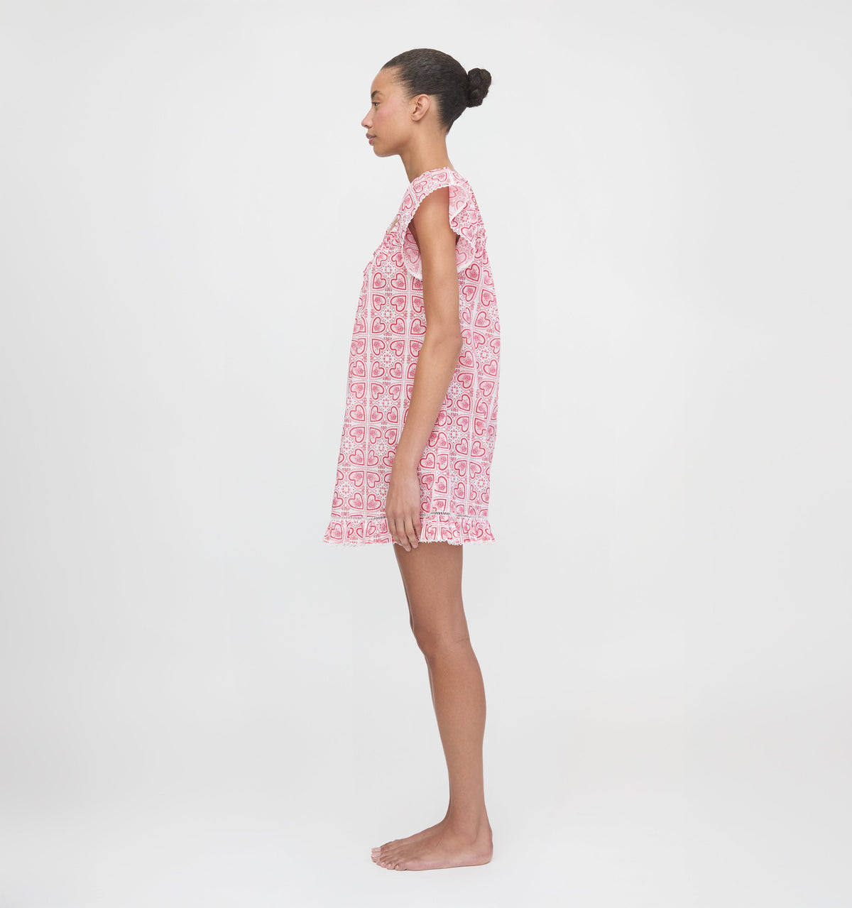 The Lucinda Nightgown - White Patchwork Doily Heart