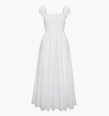 The Stella Nap Dress - White Shadow Stripe
