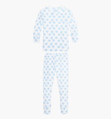The Tiny Sully PJ Set - Blue Doily Heart