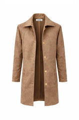 Vanessa Faux Suede Coat Taupe