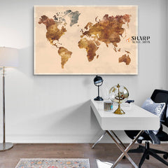 Abstract Large World Map - Travel World Map - SharpWallArts