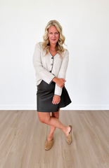 Ash Olive Vegan Leather Skirt