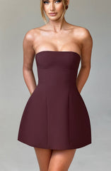 Asha Mini Dress - Brown