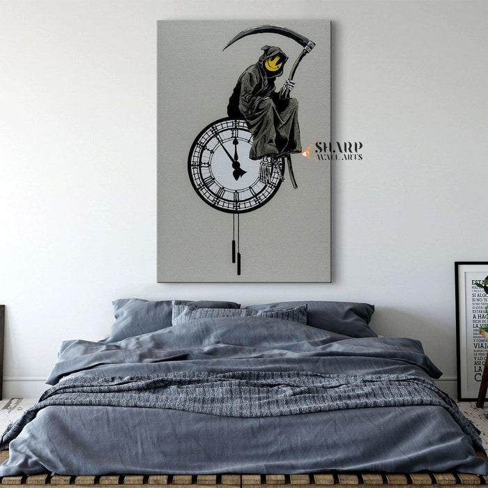 Banksy - Grin Reaper Wall Art Canvas - SharpWallArts