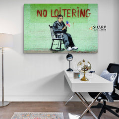 Banksy - No Loitering Wall Art Canvas - SharpWallArts