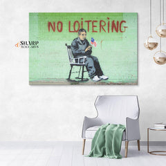 Banksy - No Loitering Wall Art Canvas - SharpWallArts