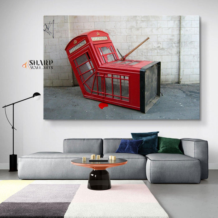 Banksy - Phone Booth London Wall Art Canvas - SharpWallArts