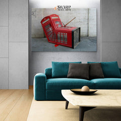 Banksy - Phone Booth London Wall Art Canvas - SharpWallArts