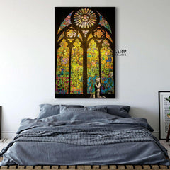 Banksy Church Boy Praying Canvas Wall Art - SharpWallArts