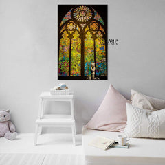 Banksy Church Boy Praying Canvas Wall Art - SharpWallArts