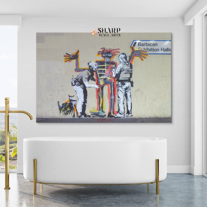 Banksy Jean Michel Basquiat Wall Art Canvas - SharpWallArts
