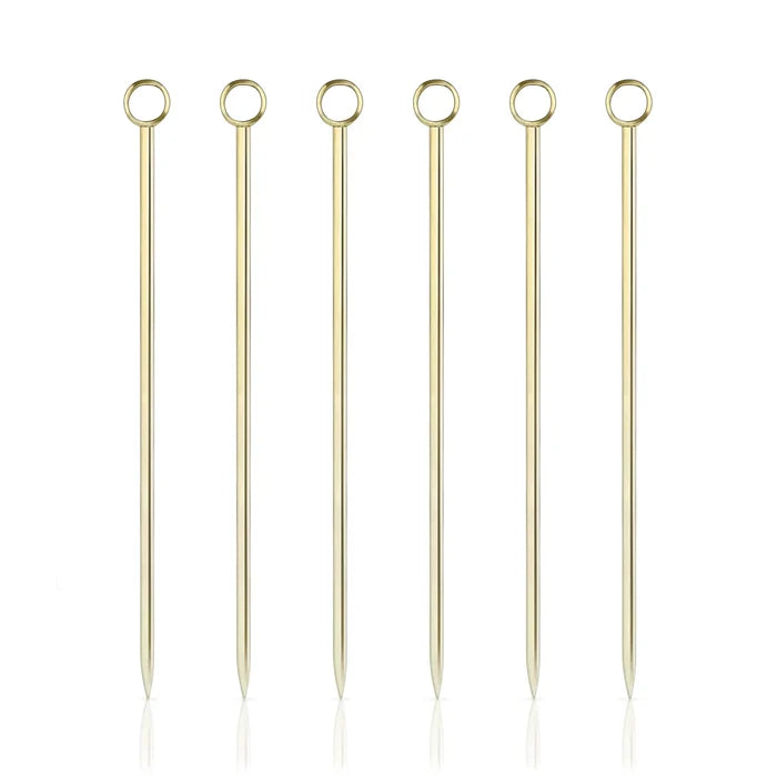 Belmont Cocktail Picks in Gold, Set of 6