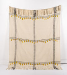 black and white woven throw