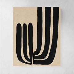 Black & Beige Abstract Print