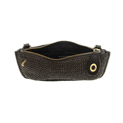 Black Straw Mini Crossbody