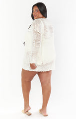 Paula Pullover ~ White Crochet