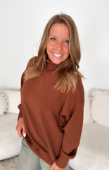Bronze Mock Neck Pullover