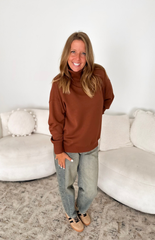 Bronze Mock Neck Pullover