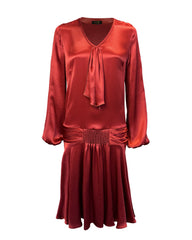 1920s Constance Dress - Rust Satin