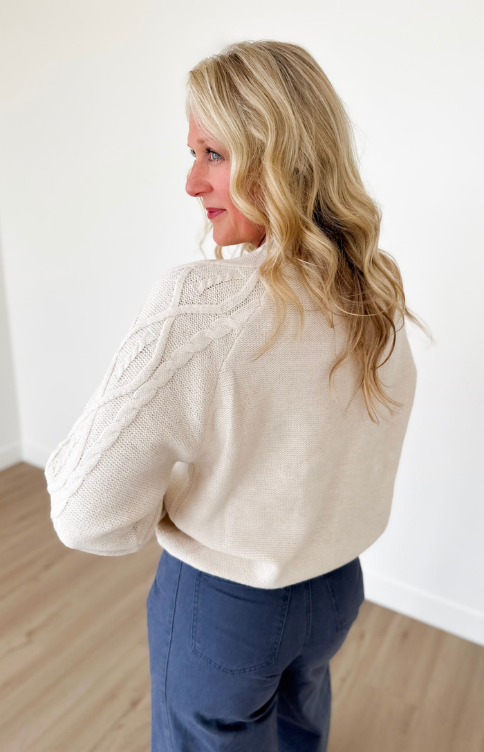 Cream Cable Knit Sweater