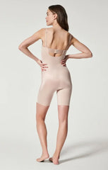 SPANX Suit Your Fancy Strapless Cupped Mid-Thigh Bodysuit ~ Champagne Beige