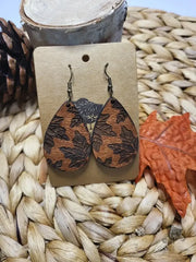 Engraved Maple Leaf Wood Earrings - Premium from Sugar and Spice Invitations - Just $11.25! Shop now at Sugar and Spice Paper