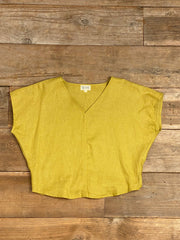 Dolman Top in Mustard Linen